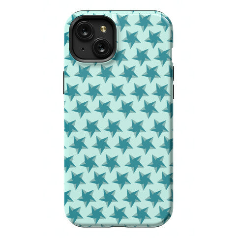 Teal Star Pattern Phone Case